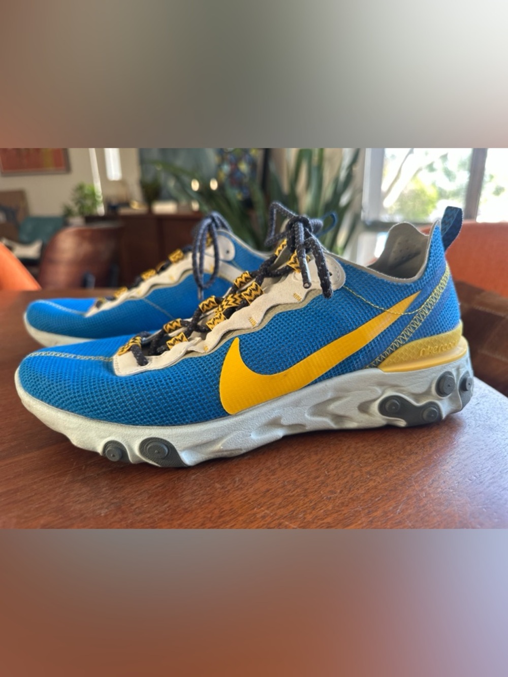 Nike “Nike react” Blue & Yellow Running / workout shoes - Women 8.5